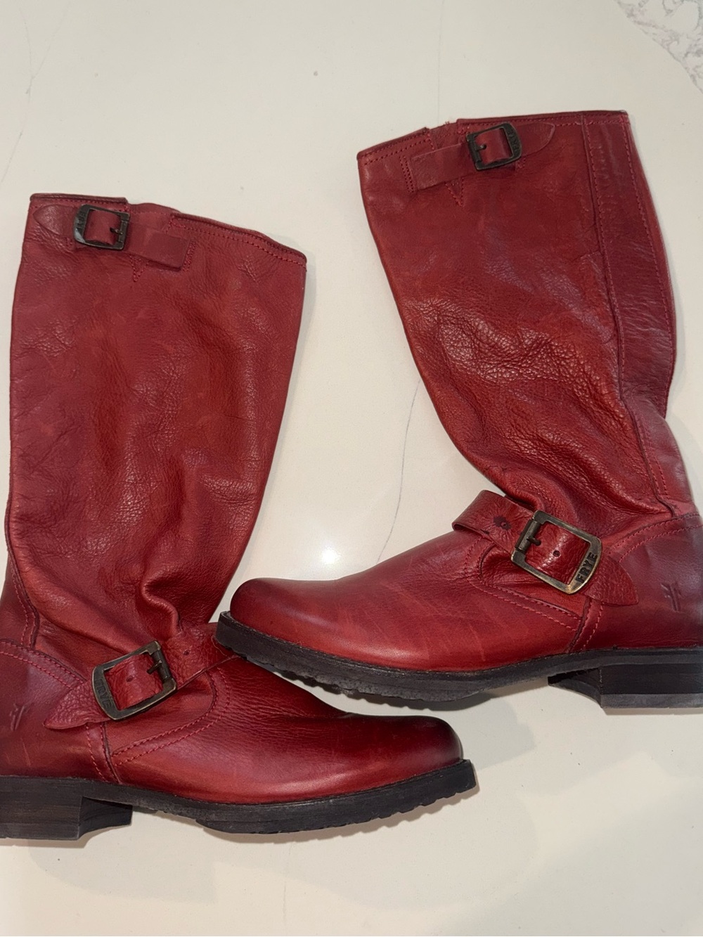FRYE Veronica Slouch Boots with Buckles Size 7.5 - Picture 2 of 9